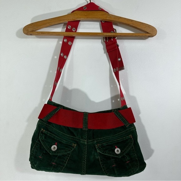 Vintage Y2K Upcycled Green Back Pocket Pants Purse - Picture 4 of 5